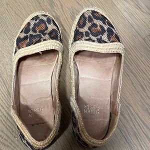 Eileen fisher leopard print espadrille flat- size 5 1/2
